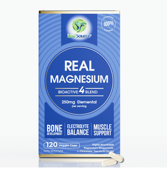 Real Magnesium Bio active4 Blend Non-Buffered Magnesiums 120vcap