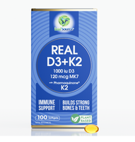 Real D3 K2 (MK7) 100 Soft Gel - Plant Based