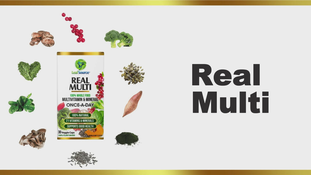 
                  
                    Load and play video in Gallery viewer, LeafSource ® Real Multi 30 Vegetarian Capsules - One A Day Multivitamin made from 100% Whole Foods Fruits &amp;amp; Veggies
                  
                